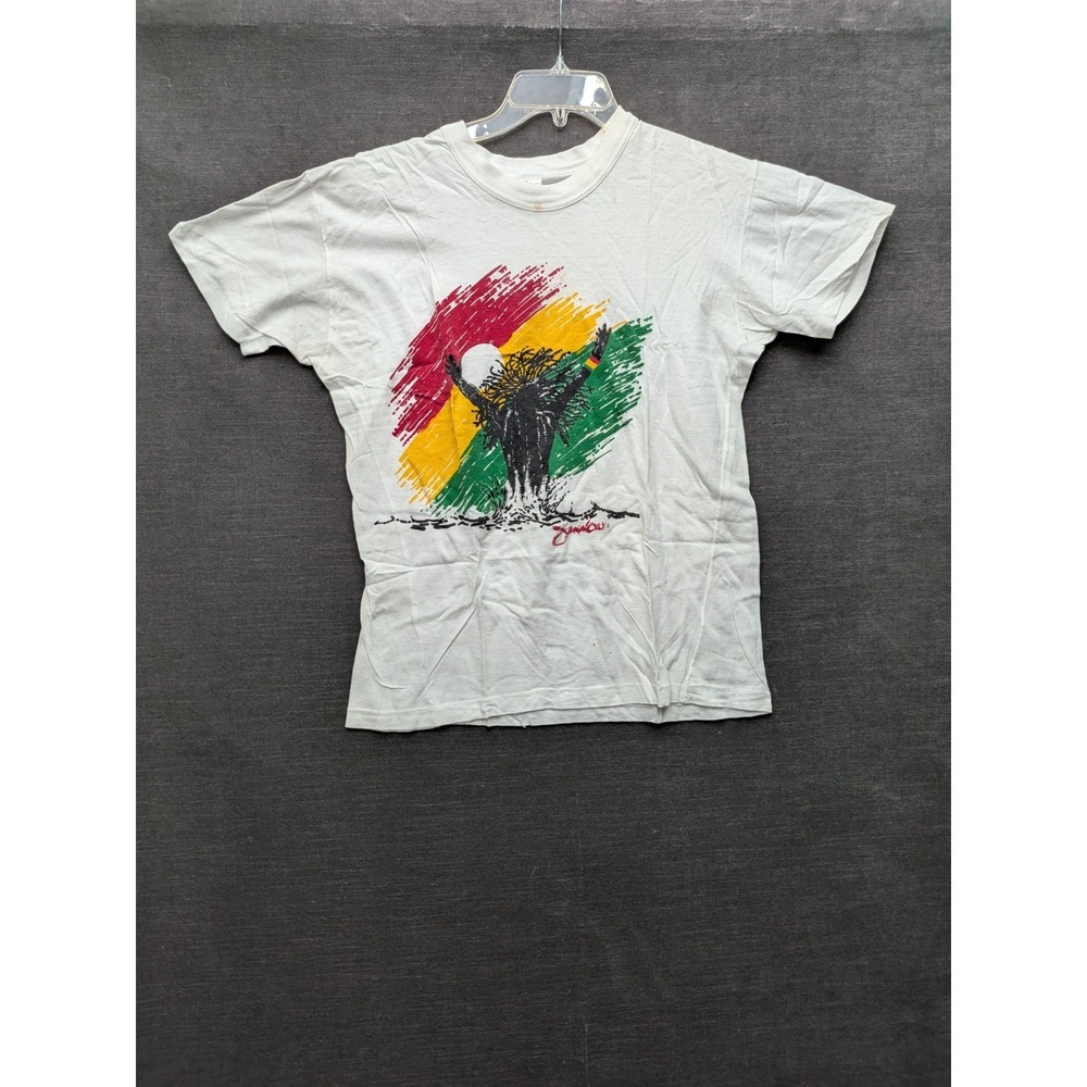 Vintage Sun Club Jamaica White T-Shirt Single Stitch Reggae Unisex 80's Tee L